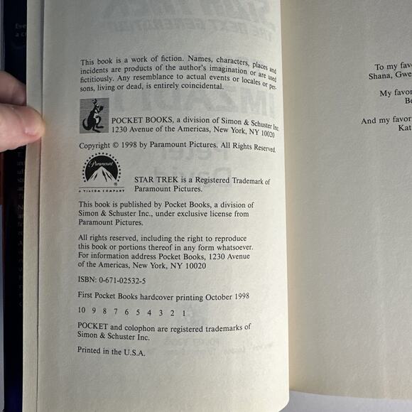 Star Trek Triangle Imzadi II by Peter David,1998 1st Edition/1st Print, HC/DJ - Picture 9 of 9